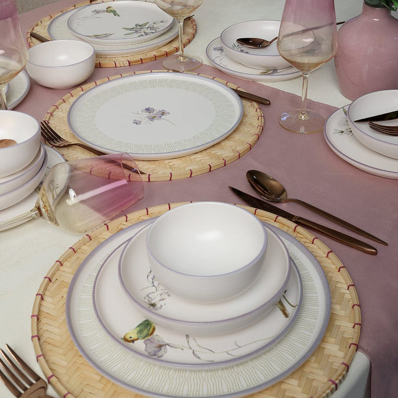 Purple Bloom Nordic Yemek Takımı 24 Parça 6 Kişilik Bonvagon