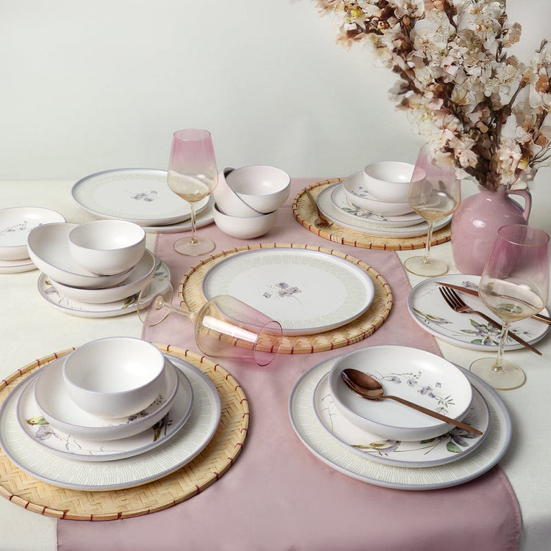 Purple Bloom Nordic Yemek Takımı 24 Parça 6 Kişilik Bonvagon