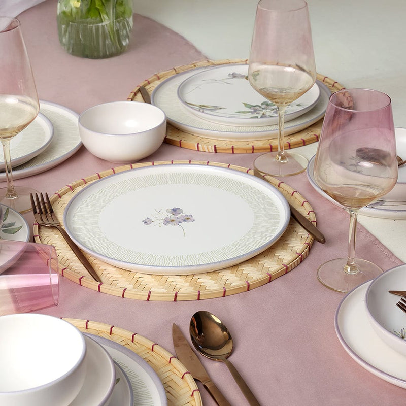 Purple Bloom Nordic Yemek Takımı 24 Parça 6 Kişilik Bonvagon