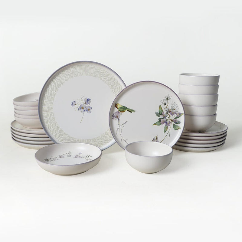 Purple Bloom Nordic Yemek Takımı 24 Parça 6 Kişilik Bonvagon