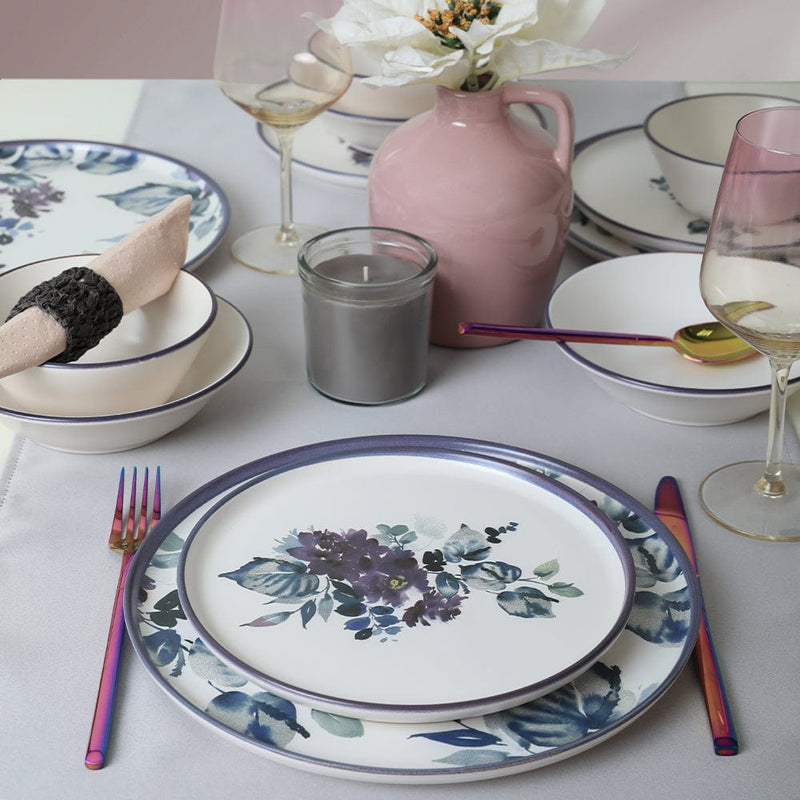 Purple Flower Yemek Takımı 24 Parça 6 Kişilik