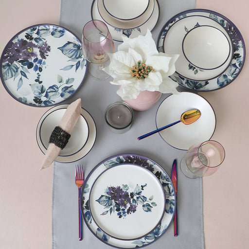 Purple Flower Yemek Takımı 24 Parça 6 Kişilik