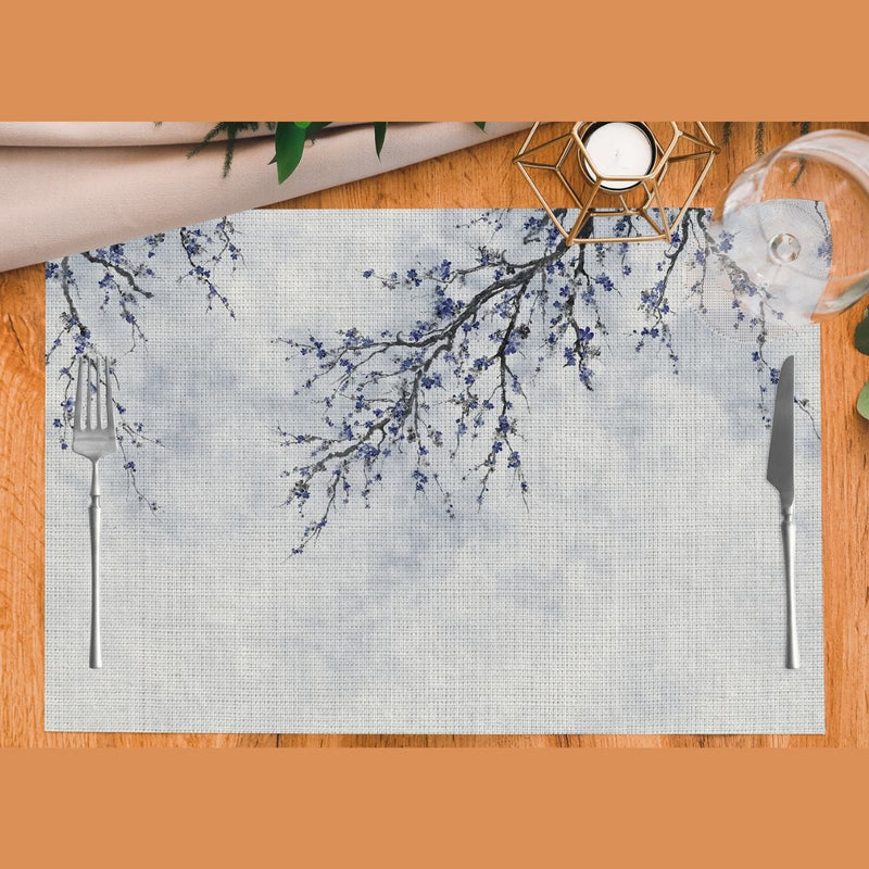 Purple Spring 4'lü İnce Keten Kumaş Amerikan Servisi 50x35cm Bonvagon