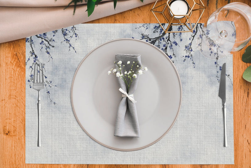 Purple Spring 4'lü İnce Keten Kumaş Amerikan Servisi 50x35cm Bonvagon