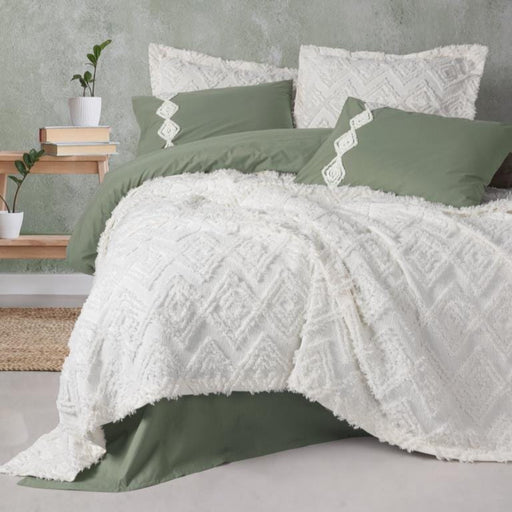 Ranforce Çift Kişilik Yatak örtülü Nevresim Takımı Limi Luke Krem 4 Adet Yastık Bonvagon