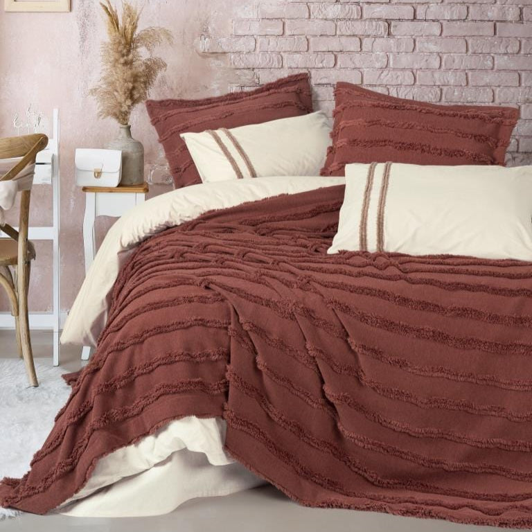 Ranforce Çift Kişilik Yatak örtülü Nevresim Takımı Limi Rolf Tarçın 4 Adet Yastık Kılıfı ı Bonvagon