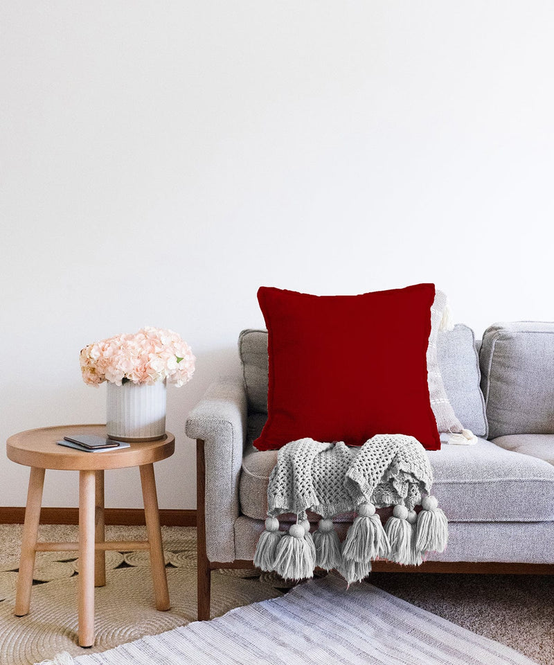 Raşel Kadife Bordo Renkli Dekoratif Raşel Kadife Yastık Kırlent Kılıfı Bonvagon