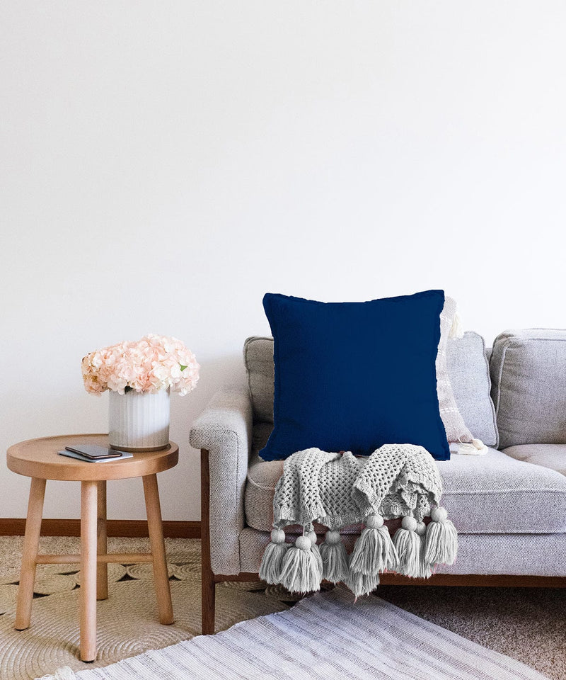 Raşel Kadife Lacivert Renkli Dekoratif Raşel Kadife Yastık Kırlent Kılıfı Bonvagon