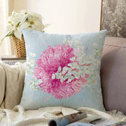 Rengarenk Zeminli Ortanca Çiçek Desenli Dijital Baskılı Modern Raşel Kadife Yastık Kırlent Kılıfı Bonvagon