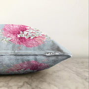 Rengarenk Zeminli Ortanca Çiçek Desenli Dijital Baskılı Modern Raşel Kadife Yastık Kırlent Kılıfı Bonvagon