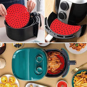 Renkli Isıya Dayanıklı Yıkanılabilir Silikon Fırın Ve Airfryer Yuvarlak Pişirme Matı 20 Cm Bonvagon