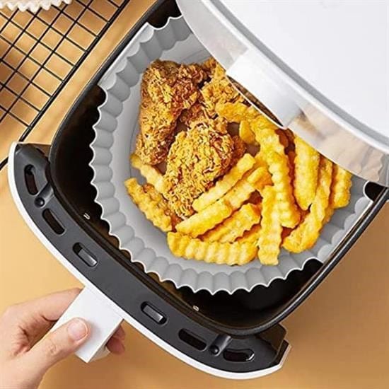 Renkli Isıya Dayanıklı Yıkanılabilir Silikon Fırın Ve Airfryer Yuvarlak Pişirme Matı 20 Cm Bonvagon