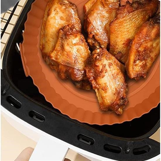 Renkli Isıya Dayanıklı Yıkanılabilir Silikon Fırın Ve Airfryer Yuvarlak Pişirme Matı 20 Cm Bonvagon