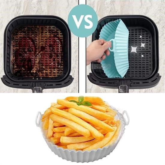 Renkli Isıya Dayanıklı Yıkanılabilir Silikon Fırın Ve Airfryer Yuvarlak Pişirme Matı 20 Cm Bonvagon