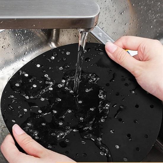 Renkli Isıya Dayanıklı Yıkanılabilir Silikon Fırın Ve Airfryer Yuvarlak Pişirme Matı 23 Cm Bonvagon