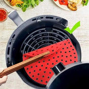 Renkli Isıya Dayanıklı Yıkanılabilir Silikon Fırın Ve Airfryer Yuvarlak Pişirme Matı 23 Cm Bonvagon