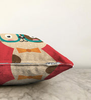 Renkli Kedi Dijital Baskılı Modern Raşel Kadife Kırlent Kılıfı Bonvagon