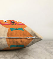 Renkli Kedi Dijital Baskılı Modern Raşel Kadife Kırlent Kılıfı Bonvagon