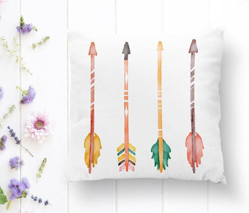 Renkli Oklar Modern Dijital Baskılı Kırlent Kılıfı 43x43cm Bonvagon