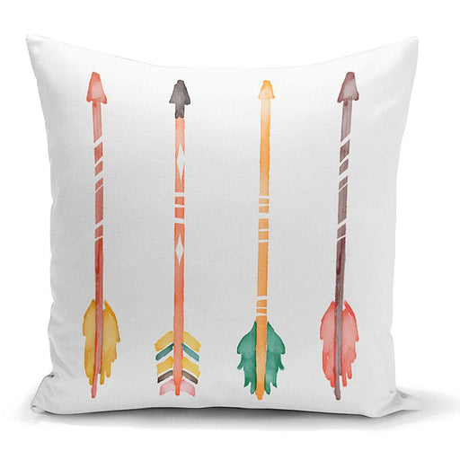 Renkli Oklar Modern Dijital Baskılı Kırlent Kılıfı 43x43cm Bonvagon