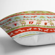 Renkli Yılbaşı Motifleri Dekoratif Yastık Kırlent Kılıfı 43x43cm Bonvagon