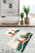 Renkli Zemin Palmiye Ağaç Tasarımlı 2li Banyo Halısı Takımı Kaymaz Taban Yıkanabilir Bonvagon