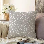 Renkli Zeminli Beyaz Puantiye Desenli Dijital Baskılı Modern Raşel Kadife Yastık Kırlent Kılıfı Bonvagon