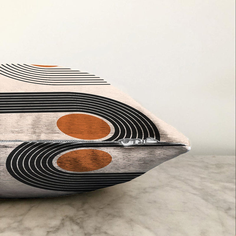 Renkli Zeminli Geometrik Desenli Dijital Baskılı Modern Raşel Kadife Yastık Kırlent Kılıfı Bonvagon