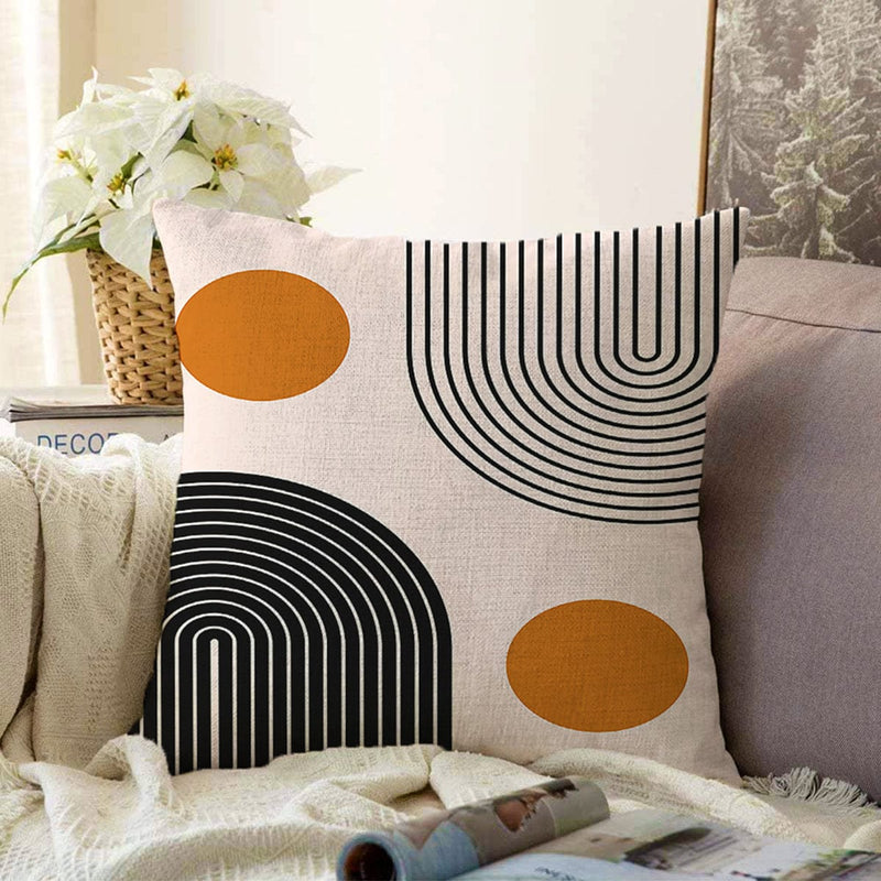 Renkli Zeminli Geometrik Desenli Dijital Baskılı Modern Raşel Kadife Yastık Kırlent Kılıfı Bonvagon