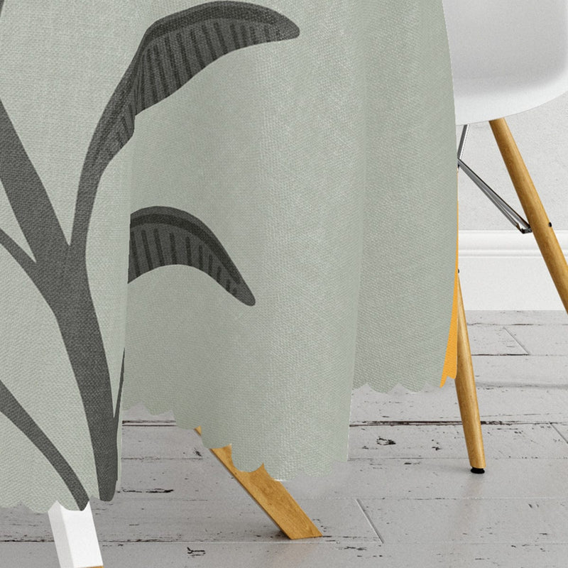 Renkli Zeminli Onedraw Dijital Baskılı Yuvarlak Masa Örtüsü Bonvagon