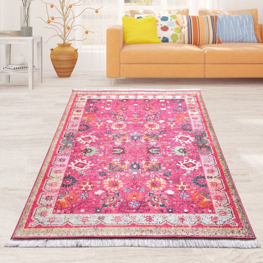 Retro Dijital Baskılı Halı, Kaymaz Taban, Yıkanabilir Bonvagon