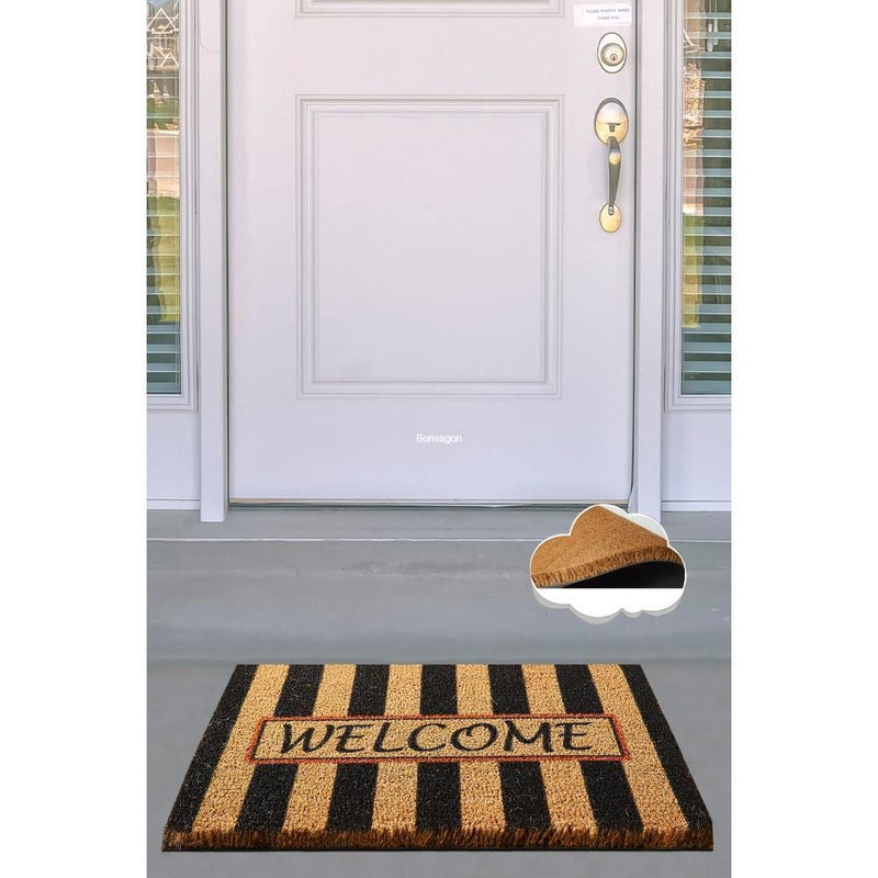 Retta Black Doğal Koko Hindistan Cevizi Kapı Önü Paspas 60x40cm Bonvagon