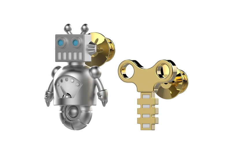 Robot and The Key Broş Pin Seti Bonvagon Metalmorphose