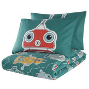 Robotte Yeşil Kapitoneli Yatak Örtüsü Seti (Çarşafsız) %100 Doğal Pamuk Ranforce Bonvagon