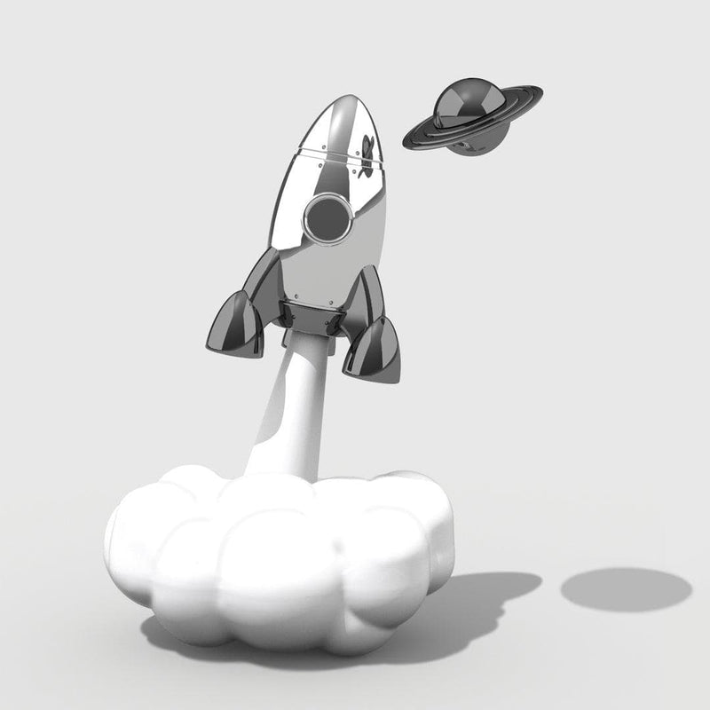 Roket ve Saturn Anahtarlık Seti Çelik Halkalı  Bonvagon Metalmorphose