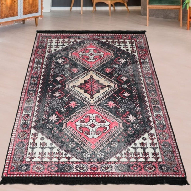 Rondine Renkli Dijital Baskılı Halı, Kaymaz Taban, Yıkanabilir Bonvagon