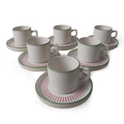 Rose Line Stackable Çay Takımı 12 Parça 6 Kişilik
