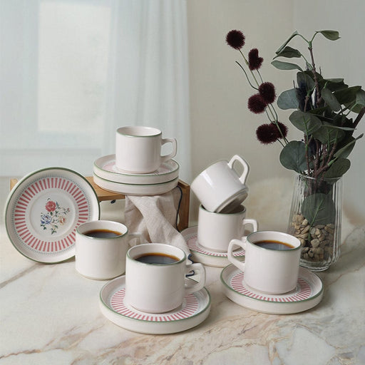 Rose Line Stackable Çay Takımı 12 Parça 6 Kişilik