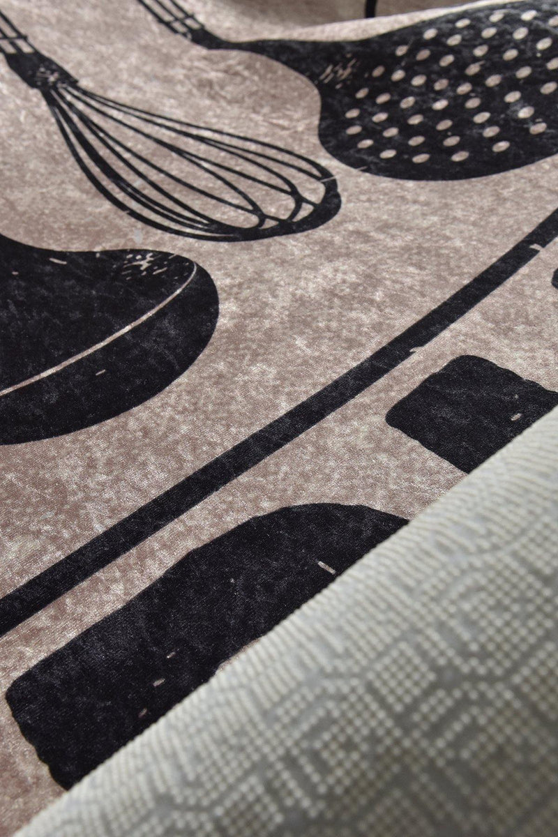 Rules Dijital Baskılı Mutfak Halısı, Kaymaz Taban, Yıkanabilir Bonvagon