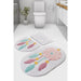 Rüya Beyaz 3lü Set Banyo Halısı, Kaymaz Taban, Yıkanabilir Bonvagon
