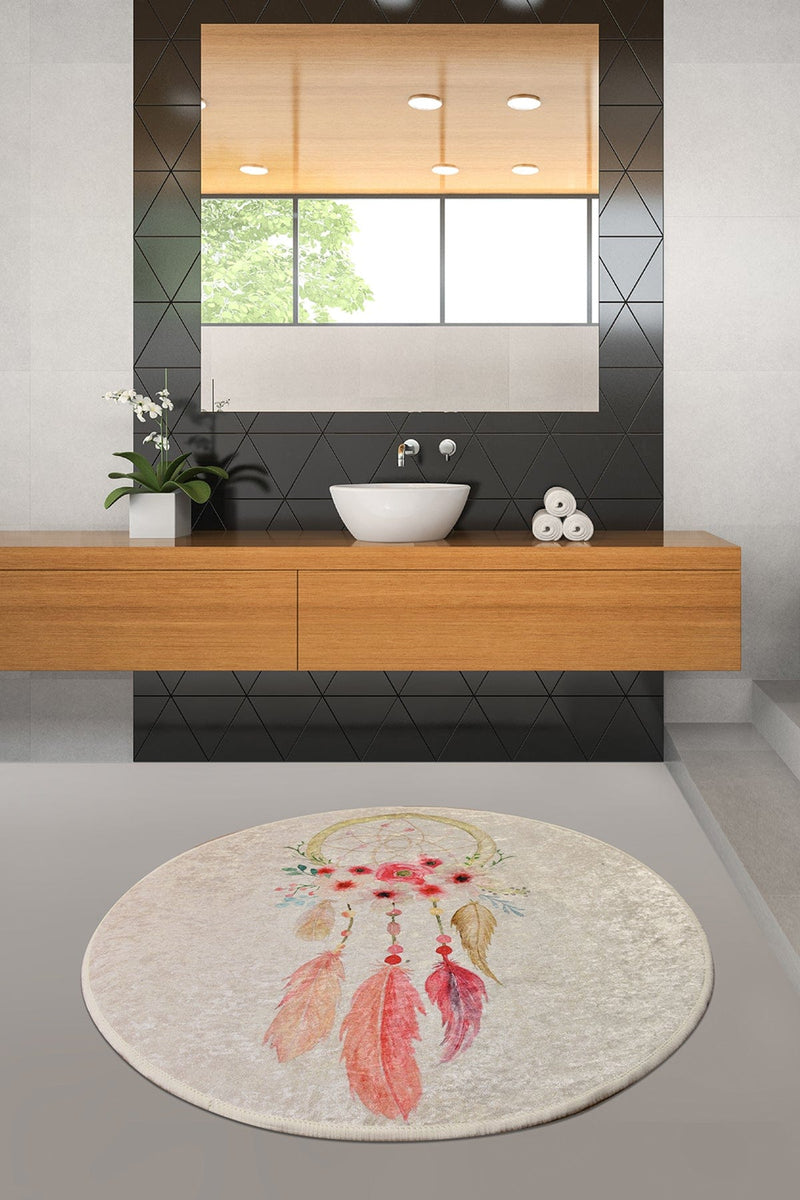 Rüya Dijital Baskılı 100cm Banyo Halısı, Kaymaz Taban, Yıkanabilir Bonvagon