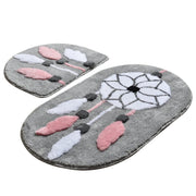 Rüya Gri 2li Set Akrilik Banyo Paspas Halısı Kaymaz Taban Yıkanabilir Bonvagon