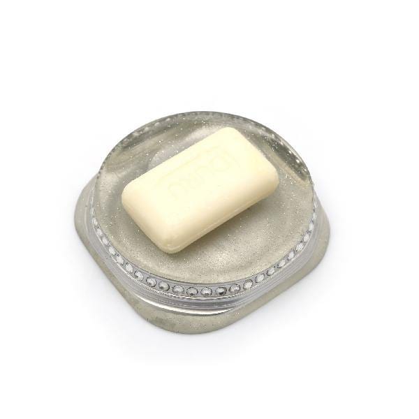 Sabunluk Taşlı Gümüş Model Poliresin Bonvagon