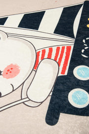 Sailor Yıkanabilir Antibakteriyel Çocuk Halısı Gri, Kaymaz Taban, Yıkanabilir Bonvagon