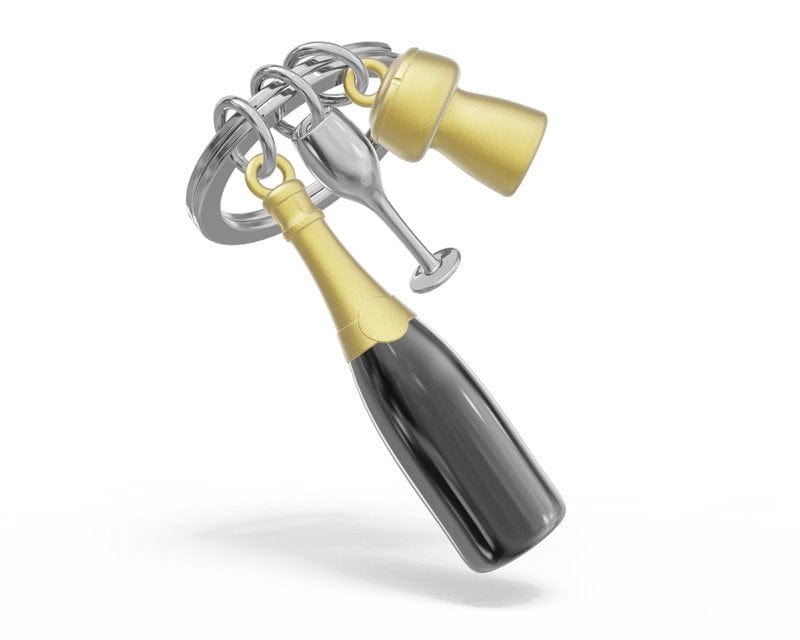 Şampanya Kadeh Anahtarlık Siyah Bonvagon