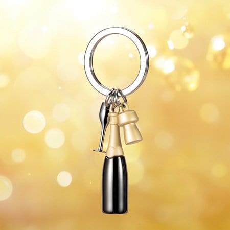 Şampanya Kadeh Anahtarlık Siyah Bonvagon