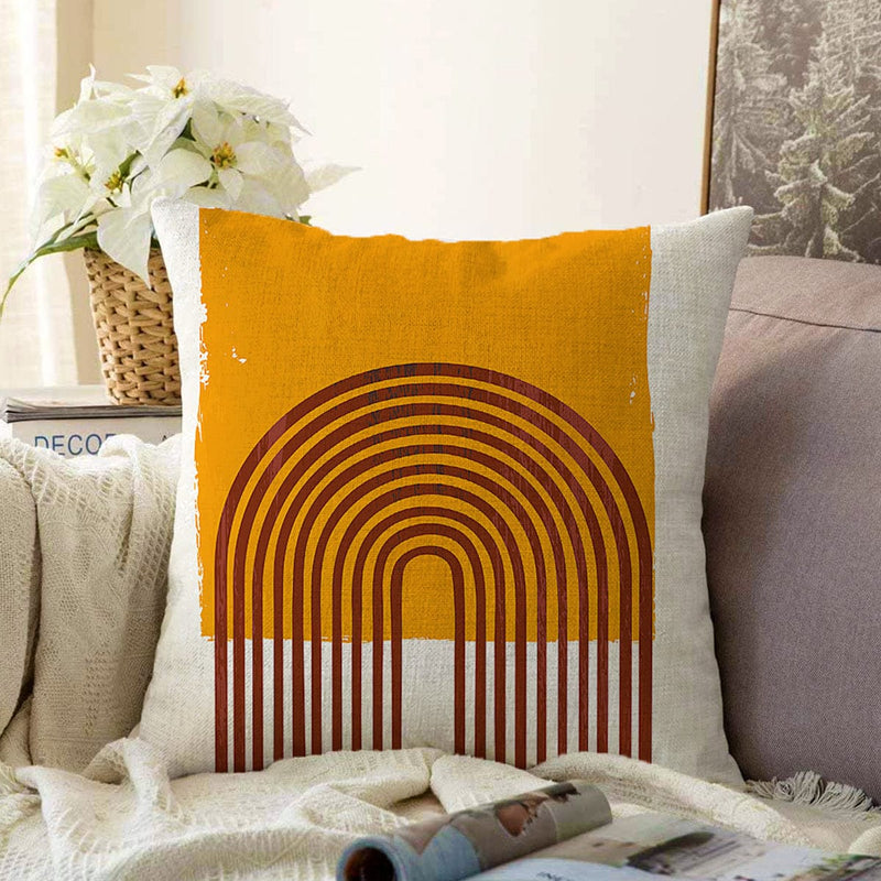 Sanatsal Boho Çizimli Dijital Baskılı Dekoratif Raşel Kadife Yastık Kırlent Kılıfı Bonvagon