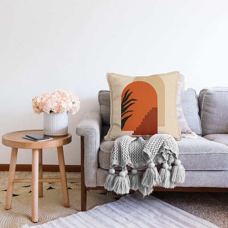 Sanatsal Özel Tasarım Dijital Baskılı Modern Raşel Kadife Yastık Kırlent Kılıfı Bonvagon