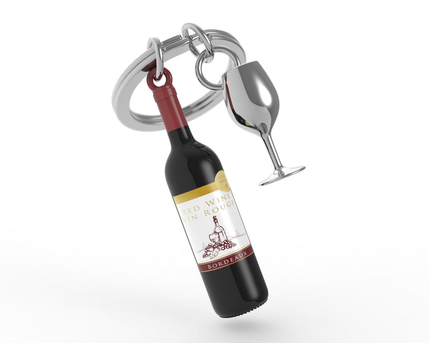 Şarap ve Kadeh Anahtarlık Seti Çalik Halkalı Metalmorphose Bonvagon