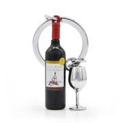 Şarap ve Kadeh Anahtarlık Seti Çelik Halkalı  Bonvagon Metalmorphose